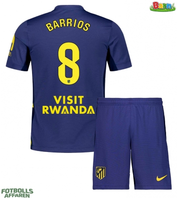 Atletico Madrid Pablo Barrios #8 Bortaställ Barn 2025-26 Kortärmad (+ Korta byxor)